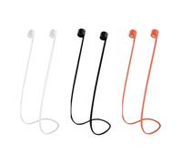 4 Pezzi Cordino per Airpods, Laccio per Airpods Pro/3/2/1, Cinturini in Silicone per AirPods, Accessori Anti-smarrimento per AirPods, Cordino da Collo per Auricolari Sportivi (Nero Bianco Arancione)