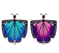 4 pezzi costume farfalla per donna farfalla costume Halloween include farfalla scialle mantello e antenna nera fascia per accessori costume di Halloween set, Multicolore, Medium