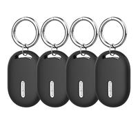 4 Pezzi Cover Compatibile con Xiaomi Smart Tag, AIYAAIYA Leggero Morbido Silicone Protettiva Custodia Antiurto Anti-graffio con Gancio Portachiavi (Nero X 4)