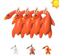 4 pezzi Creative Car Duck Pendant, Decorazione per Interni Auto, Colore Cangiante,Cars Swing Duck Decoration,Small Roast Duck Pendant,Decorazione per Specchietto Retrovisore UV,Accessorio For Auto