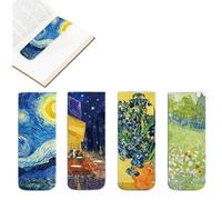 4 pezzi creativi dipinti di fama mondiale Monet Van Gogh stile vintage letterario arte libro titolare, segnalibri creativi, adatto per gli studenti, lettura, insegnanti, casa, ufficio, scuola, pittura