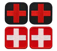 4 Pezzi Croce Rossa Medica Ricamato Patch Divertente Ricamato Badge Gancio & Loop Tattico Patch Militare Appliques per Zaini Gilet Giacca Jean Dog Harness Abbigliamento Borse