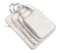 4 Pezzi Cubi di Compressione per Valigia Beige, Set da Quattro | Organizer Multiuso Leggero Chiusura a Zip, Riduce le Pieghe dei Vestiti, per Viaggi Quotidiani e Trekking