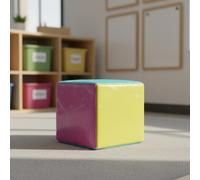 4 Pezzi Cubi Morbidi con Tasche Personalizzabile Set Dadi Didattici Multicolore