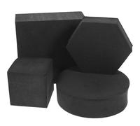 4 Pezzi Cubo Geometrico Fotografico in Schiuma Nero, Design Moderno 3d | Shooting di Prodotti e Contenuti Social, Leggero da Spostare, Forme Cubo, Cilindro, Esagono