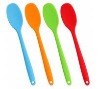 4 Pezzi Cucchiai in silicone, mestoli cucina silicone, cucchiaio silicone cucina, 28.5 cm, multicolore, 4 Colori, per la cottura, cucina, il mescolamento, la miscelazione