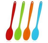 4 Pezzi Cucchiai in silicone, mestoli cucina silicone, cucchiaio silicone cucina, 28.5 cm, multicolore, 4 Colori, per la cottura, cucina, il mescolamento, la miscelazione