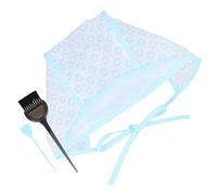 4 Pezzi Cuffia PE r Mèches e Tinta Chioma con Pennello Colorazione | Uso Domestico e Salone, Separa i Chioma e Applica Colore, Set con Cappuccio Forato e Accessorio Nero