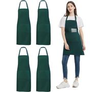 4 Pezzi Cuoco Grembiule, Nero Grembiule Impermeabile Con 2 Tasche, Grembiule Cuc