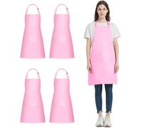 4 Pezzi Cuoco Grembiule, Nero Grembiule Impermeabile Con 2 Tasche, Grembiule Cuc