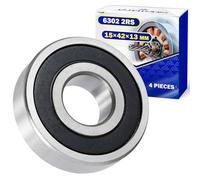 4 Pezzi Cuscinetti a Sfera 6302 2RS per il Motore con Dimensione 15x42x13 mm - MONTERAL