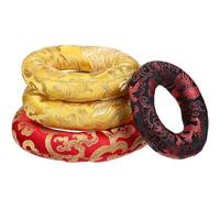 4 Pezzi Cuscino per Campana Tibetana, Anelli 10 12 14 16cm | Cotone, Ricamo a Nuvole, Forma ad Anello, per Bagno Sonoro e Lezioni, Set da Quattro Diametri Colore Casuale