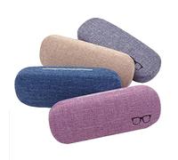 4 Pezzi Custodia Occhiali Rigida, Astuccio Occhiali Rigido, Custodia Rigida Per Occhiali, Custodia Occhiali Proteggere, Sole Custodia Occhiali In Lino, Occhiali Rigida In Tessuto Per Donna e Uomo