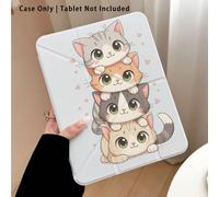 4 pezzi Custodia protettiva per tablet con effetto dipinto a motivo gatto carino e supporto, compatibile con Honor 8/9/10/X8/X8A/X9/X8Pro/X9Pro, MatePad SE 11"/MatePad 11"/11.5", MatePad Pro, Apple 10