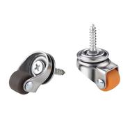 4 pezzi da 0,5 pollici piccole rotelle ruote scatola di immagazzinaggio fai da te nessun rumore ruote girevoli a basso profilo piccole ruote for mobili mobili(Rubber M4x15mm type2)