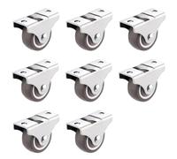 4 pezzi da 1 pollice ruota girevole for mobili ruota girevole fissa in gomma a basso profilo rotolante mini ruota girevole rigida silenziosa for il cassetto del carrello(8pcs)