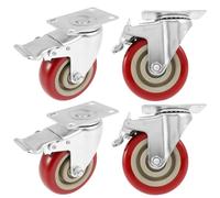 4 pezzi da 4 pollici ruota girevole pesante universale girevole a 360° ruote con freno silenzioso rotelle mobili piattaforma di usura carrello for uso domestico