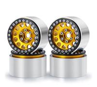 4 pezzi da 4pcs da 1,9 pollici di bordo per la ruota di beadlock estesi mozzi di ruote da 35 mm compatibili con 1 a 10 modelli di auto crawler RC come Wraith TRX6 4WD OFF RABLE VEICOLI(Yellow)