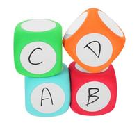 4 Pezzi Dadi Giganti Gommapiuma 6cm Cancellabili Secco | Eva Riutilizzabile, Superficie Scrivibile, per Giochi di Apprendimento e Formazione Professionale, Uso in Aula