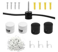 4 Pezzi Decentratore da Soffitto per Cavi Elettrici, Supporto Cavo Soffitto con Ferma Cavi Elettrici 10mm, Gancio a Soffitto per Cavo con Vite per Lampade da Soffitto