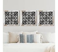 4 Pezzi Decorazione Da Parete In Legno, Vita In Legno Decorazioni Per La Casa Dipinti Murali Pannello Da Parete Intagliato Floreale Decorazione Ciondolo Arte Rustica Scultura Della Parete Della Casa (