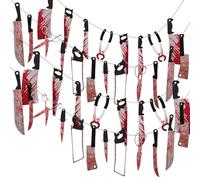 4 Pezzi Decorazione Halloween Bandiera, Halloween Coltelli Banner, Halloween Decorazioni Horror, Halloween Decoración Accessori, Addobbi Halloween per Casa Esterno