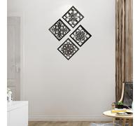 4 pezzi decorazioni a parete intagliata a 4 pezzi Arte murale rustica per