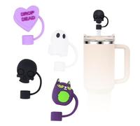 4 Pezzi Decorazioni - Cannucce a tema cartone animato Cappellini di paglia per feste divertenti coperte di paglia decorative decorazioni per gatti di Halloween di paglia riuti