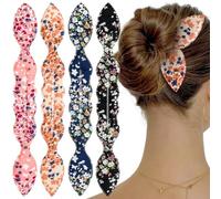 4 pezzi Deft Hair Chignon Maker French Twist Donut Hair Chignon Orecchio di Coniglio Twister Fiore Ciambella Flessibile Accessori per lo Styling Dei Capelli per Donne Ragazze