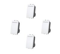 4 Pezzi Deviatore unipolare 1P 16A compatibile con BTicino Living Light e Living International - Bianco - modulo da incasso