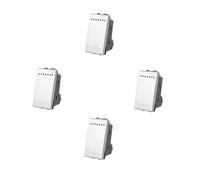 4 Pezzi Deviatore unipolare 1P 16A compatibile con BTicino Living Light e Living International - Silver Grigio Tech - modulo da incasso