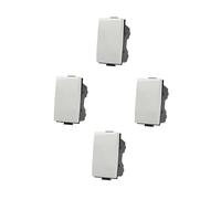 4 Pezzi Deviatore unipolare 1P 16A compatibile con BTicino Matix | Bianco | modulo da incasso per supporto e placca compatibile