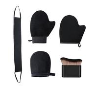 4 Pezzi Di 3-In-1 Bellezza Guanti Neri E 1 Pezzo Di Pennello, Lozione Applicatore Guanti, Gradiente Applicatore Pennello, Colorazione Aids.