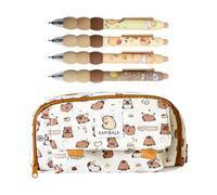 4 Pezzi Di Abbazia Mobile Kapibara E Borsa A Matita Kapibara Da 1 Pezzo, Cartoleria Capybara, Capybara -Set, Capybara -Stift, Capybara Pencil Case.
