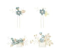 4 Pezzi Di Accessori Per Capelli Floreali, Pettini Per Capelli, Accessori Per Capelli Da Sposa Boho, Forcine Per Capelli Da Sposa Con Strass, Copricapi Decorativi