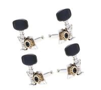 4 Pezzi Di Accordatori Per Ukulele 2R+2L In Acciaio Per Chitarra A 4 Corde, Meccaniche Di Bloccaggio, Chiavi Di Accordatura(Black)