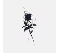 4 Pezzi Di Adesivi Per Tatuaggi A Base Di Erbe Con Fiori Di Rosa Nera, Adesivi Per Tatuaggi Semipermanenti Con Succo Di Fiamma Duraturo
