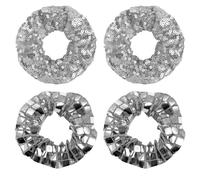 4 Pezzi Di Anelli Per Capelli Con Paillettes Glitter, Corde Elastiche Per Capelli A Coda Di Cavallo, Accessori Per Capelli In Stile Anni ' 80, Adatti Per Balli, Cheerleading E Feste.