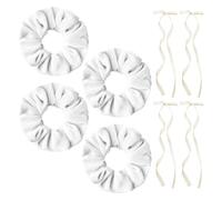 4 Pezzi Di Anello Per Capelli Di Velluto E 4 Pezzi Di Clip A Nastro A Prua, Semplice Corda Per Capelli A Coda Di Cavallo, Clip Per Capelli In Streaming, Accessori Per Capelli.