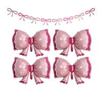 4 Pezzi Di Arco Palloncini E 1 Pezzo Di Arco Bandiera, Carino Pellicola Di Alluminio Palloncini, Sfondo Decorazione Della Parete, Adatto Per Compleanni E Feste.