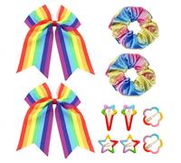 4 Pezzi Di Arcobaleno Fasce Per Capelli, 6 Pezzi Di Arcobaleno Forcine, Arco Accessori Per Capelli, Colorato Ragazza Fasce Per Capelli, Carino Clip Laterali, Frangetta Rotto Forcine.