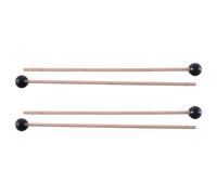 4 pezzi di bacchette in gomma morbida con manico in legno per campane, glockenspiel, xilofono, strumenti musicali, parti nere