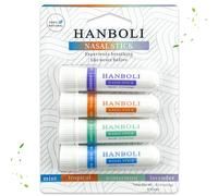 4 pezzi di bastoncini nasali alla menta per aromaterapia, inalatore nasale portatile, tubi per oli per aumentare la concentrazione e pulire le vie nasali durante i viaggi