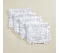 4 pezzi di bavette/panni per il rutto in pizzo bianchi, morbidi e confortevoli, certificati Oeko-Tex, adatti per tutte le stagioni, per neonati e cure per bambini Tagli UnicaquadriTessuto
