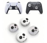 4 pezzi di cappucci in silicone per joystick con design a teschio in cristallo/bianco, compatibili con controller di gioco Switch Pro/X-Box/PlayStation5, accessori da gioco, il miglior regalo per i gi