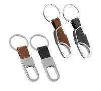 4 Pezzi Di Catena Chiave Dell'Auto, Metallo In Pelle, Robusto E Resistente Trailer Di Moda Classica Per Uomini, Personalità Creativa, Accessori A Chiave Multifunzione.