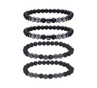 4 Pezzi Di Cavigliere Di Perline Magnetiche, Cavigliere Di Tendenza Retrò, Cavigliere Dimagranti Ossidiana, Gioielli Di Purificazione Del Campo Magnetico, Regali Del Partito Di Festa (2 Stili).