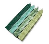 4 pezzi di cera per sigilli in stile retrò, con stoppini, sigilli di cera per timbri e lettere, inviti, confezione (verde primavera)