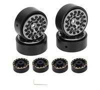 4 pezzi di cerchi per auto RC con mozzi e contrappesi, set di cerchi a bloccaggio a sfera per RC, cerchi in lega di alluminio CNC per auto da arrampicata FMS 1/24 FCX24, con chiave (Di Colore)
