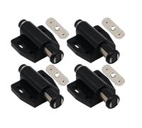 4 Pezzi Di Chiusura Magnetica A Pressione Singola For Aprire Le Ante Degli Armadietti, Magnete A Rimbalzo Singolo For Accessori Hardware For La Casa(Black)